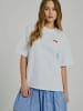 Norr T-shirt Sanda in White w. red print