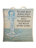Mr. & Mrs. Panda shopping bag Anker Blau Design mit Spruch in Weiß
