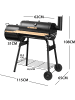COSTWAY Holzkohlegrill Räucher-/Grillfunktion 2 in 1 in Schwarz