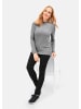 GOLDNER Strickshirt Angenehm weiches Shirt mit Glitzersteinen in grau / melange