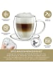 Creano Thermo-Tasse "Doppelwandtasse" mit Untersetzer  - 400ml Glas