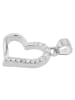 Adeliás Damen Anhänger – Herz Herzanhänger aus 925 Silber mit Zirkonia in silber