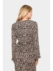 SAINT TROPEZ Langarm-Bluse IlyssaSZ Fitted in Black Reg Leo