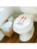 Mr. & Mrs. Panda Motiv WC Sitz Streichhölzer mit Spruch in Weiß