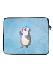 Mr. & Mrs. Panda Notebook Tasche Pinguin Duschen ohne Spruch in Eisblau