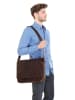 piké Messenger-Bag echt Leder in braun