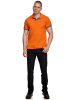 Rusty Neal Kontrast Polo Pique Shirt Regular Fit in Orange / Blau