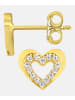 Vanlere Ohrringe aus 375 Gelbgold mit Zirkonia Herz-Design