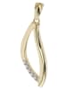 Adeliás Damen Anhänger aus 925 Silber mit Zirkonia in gold
