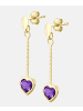 Vanlere Ohrhänger aus 375 Gelbgold mit Amethyst Herz-Design