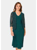 GOLDNER Kleid mit paillettenbesetzter Spitzenjacke in smaragd