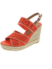 Tommy Hilfiger Webbing High Wedge Sandal Sandalette Rot
