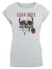 F4NT4STIC Short Sleeve T-Shirt Guns 'n' Roses Flower Skull Rock Musik Band in grau meliert