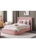 Beliani 3-tlg Doppelbett NOYERS in Rosa