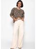 SASSYCLASSY Cardigan mit Leo-Muster in Beige