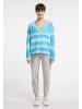 myMo Damen Strickpullover in Türkis Mehrfarbig