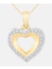 Diamant L'éternel Halskette mit Anhänger aus 375 Gelbgold mit Diamant Herz-Design