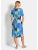 GOLDNER Druckkleid mit organischem Muster in blau / grün / gemustert