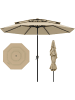 COSTWAY 3-stöckig Sonnenschirm 300 cm in Khaki