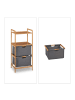 relaxdays Badregal mit Wäschekorb in Natur - (B)44 x (H)96 x (T)34 cm