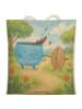 Mr. & Mrs. Panda Tote Bag Kaffee Bohne Design ohne Spruch in Weiß