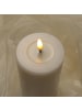 MARELIDA LED Kerze Mia Echtwachs flackernd H: 12,5cm D: 7,5cm in creme