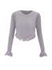 Swirly Damen Strickpullover in Grau Melange