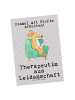 Mr. & Mrs. Panda Ansichtskarte Therapeutin Leidenschaft mit Spruch in Grau Pastell