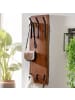 KADIMA DESIGN Design Wandgarderobe Akazie Massivholz / Metall 35,5 x 100 x 11 cm,