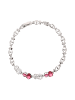 NAEMI Women Bracelet in Silver White Pink