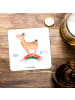 Mr. & Mrs. Panda Bierdeckel Lama Regenbogen ohne Spruch in Weiß