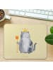 Mr. & Mrs. Panda Mousepad Katze König ohne Spruch in Gelb Pastell
