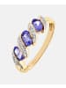 Diamant L'éternel Eternity-Ring aus 375 Gelbgold mit Diamant mit Tansanit gedreht