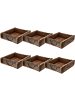 Novaliv Novaliv 6X Holzkiste Vintage 30 x 25 x 8 cm Alte Ziegelform Holz Groß in Braun