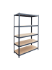 relaxdays Schwerlastregal "5 Ebenen" in Anthrazit - (B)120 x (H)200 x (T)50 cm