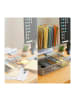 relaxdays Schreibtisch Organizer in Silber – (B)35 x (H)36  x (T)24,5 cm