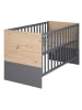 roba 2in1 Baby- & Beistellbett Anna 70 x 140 cm - anthrazit/Eiche