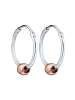 Elli Ohrringe 925 Rosegold Geo, Bi Color_Tri Color, Kugel in Silber