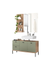 58 aufm Kessel BADMÖBEL-SET Ewa 119x38x190 Asteiche/Pinie Green matt Lack