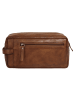 SPIKES & SPARROW Kulturtasche TOILETRY BAG echt Leder in cognac