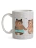 Mr. & Mrs. Panda Kaffeetasse Bär Freundin ohne Spruch in Grau Pastell