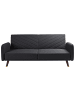 Beliani 3-Sitzer Sofa SENJA in Schwarz/Gold/Braun - (W) 198 x (H) 87 x (L) 95 cm