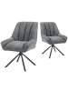 DUBI Möbel 2er-Set: Drehstuhl Mika-Mira in Grau - (B)60 x (H)88 x  (T)68 cm
