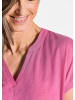 GOLDNER Kurzgröße:  Luftiges Basicshirt mit V-Ausschnitt in pink