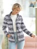 Sieh an! Fleece-Jacke in ecru-anthrazit-bedruckt