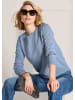 MADELEINE Schlichter Baumwollpullover mit Rundhals in rauchblau