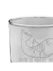 Mr. & Mrs. Panda Tumbler Glas Robbe Liegen mit Spruch in Transparent