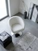 KADIMA DESIGN Loungesessel LIFT, Retro-Design, verstellbare Sitzhöhe, Trompetenfuß in Weiß