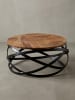 KADIMA DESIGN Couchtisch MANUR 60x30x60 cm Massivholz / Metall Sofatisch,