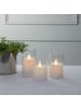 STAR Trading LED Windlicht ,M-Twinkle', flackernd, Batterie + Timer, weiß, H 10cm